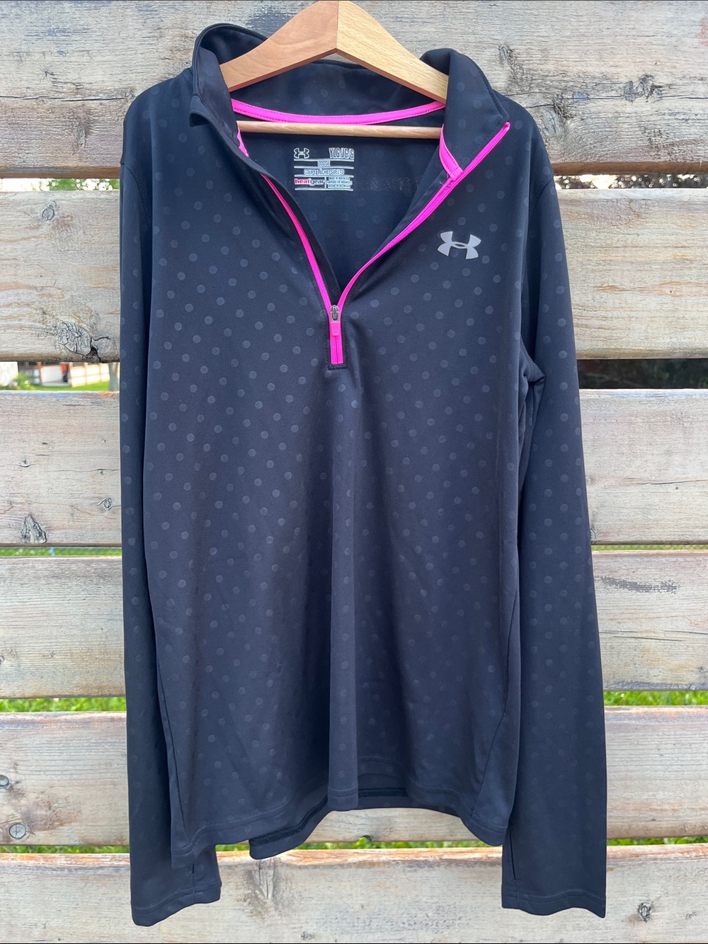 Under Armour Black Quarter-Zip Pullover with Pink Trim